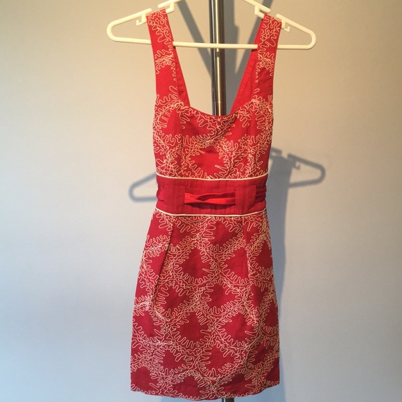 Red and White French Connection Dress - Picture 3 of 4